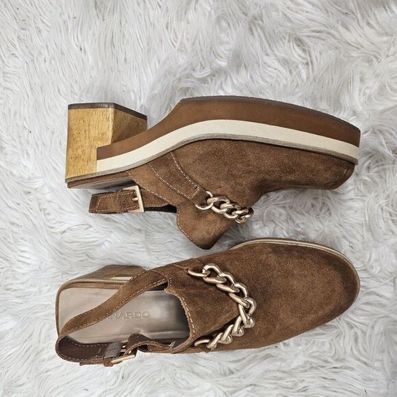 Anthropologie Bernardo Sochi Clogs Brown Sling Back Block Women's Size 8M - Picture 1 of 6